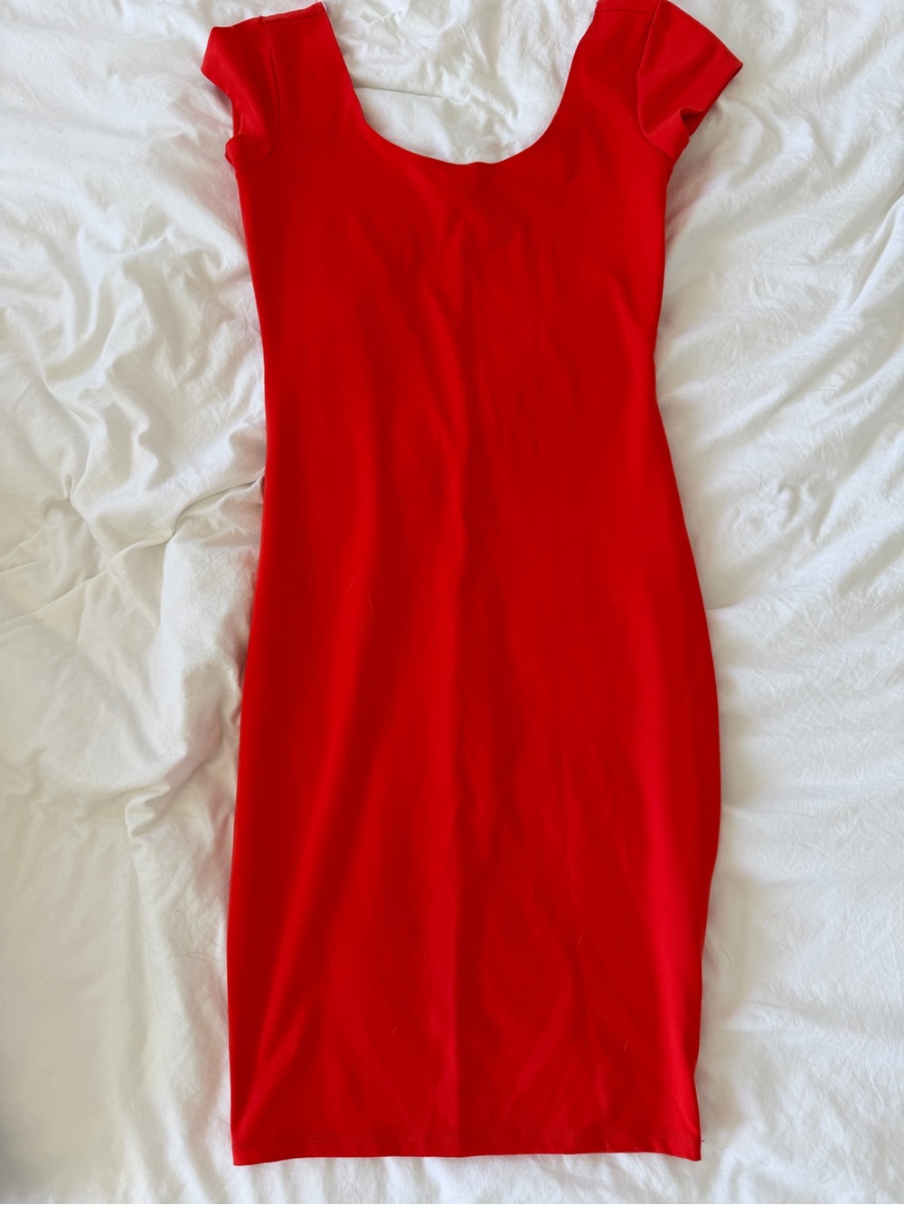 Bar III Orange Scoop-Neck Midi Dress